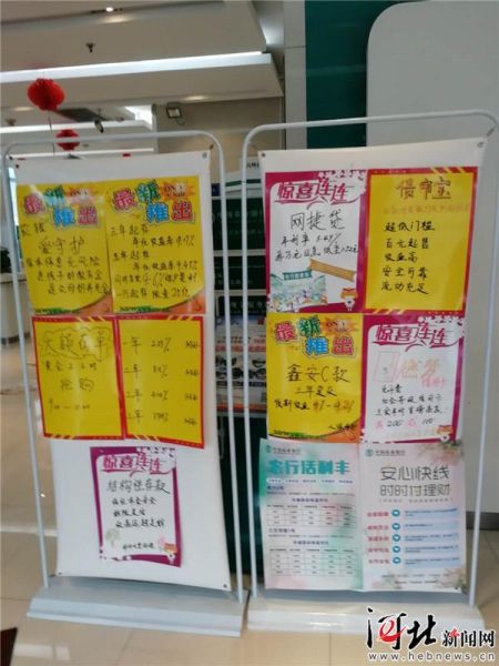 2月12日，在石家庄一家银行入口处，张贴着多张信用贷款消费产品宣传海报。 记者李冬云摄