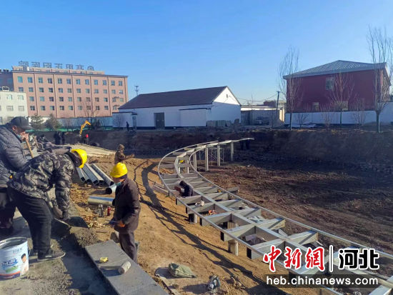 高阳县环城水系生态综合治理工程施工现场。 高阳县委宣传部供图